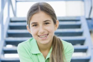 Little girl with braces